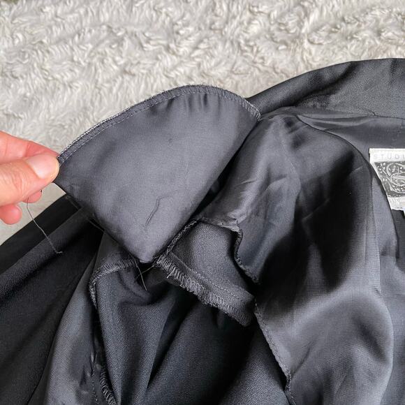 Sue Wong Studio satin blazer black asymmetrical vintage 80s 90s jacket cocktail - Picture 7 of 17